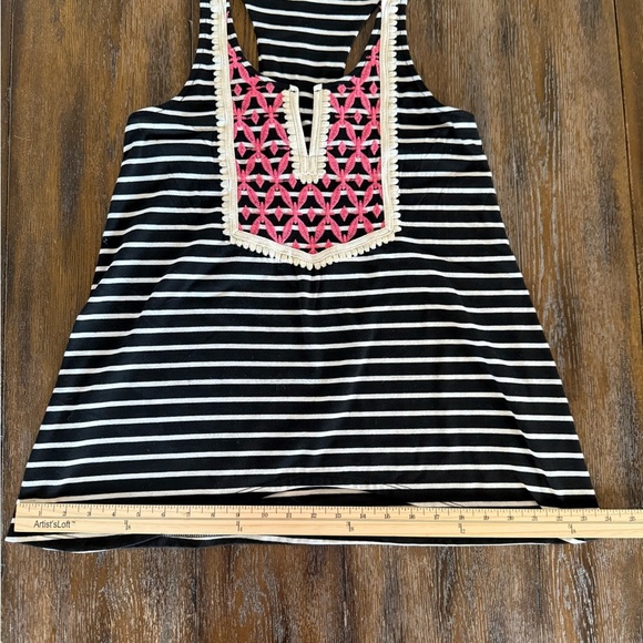 THML Women’s Embroidered and Striped Sleeveless Tank Top Size M - Picture 4 of 8